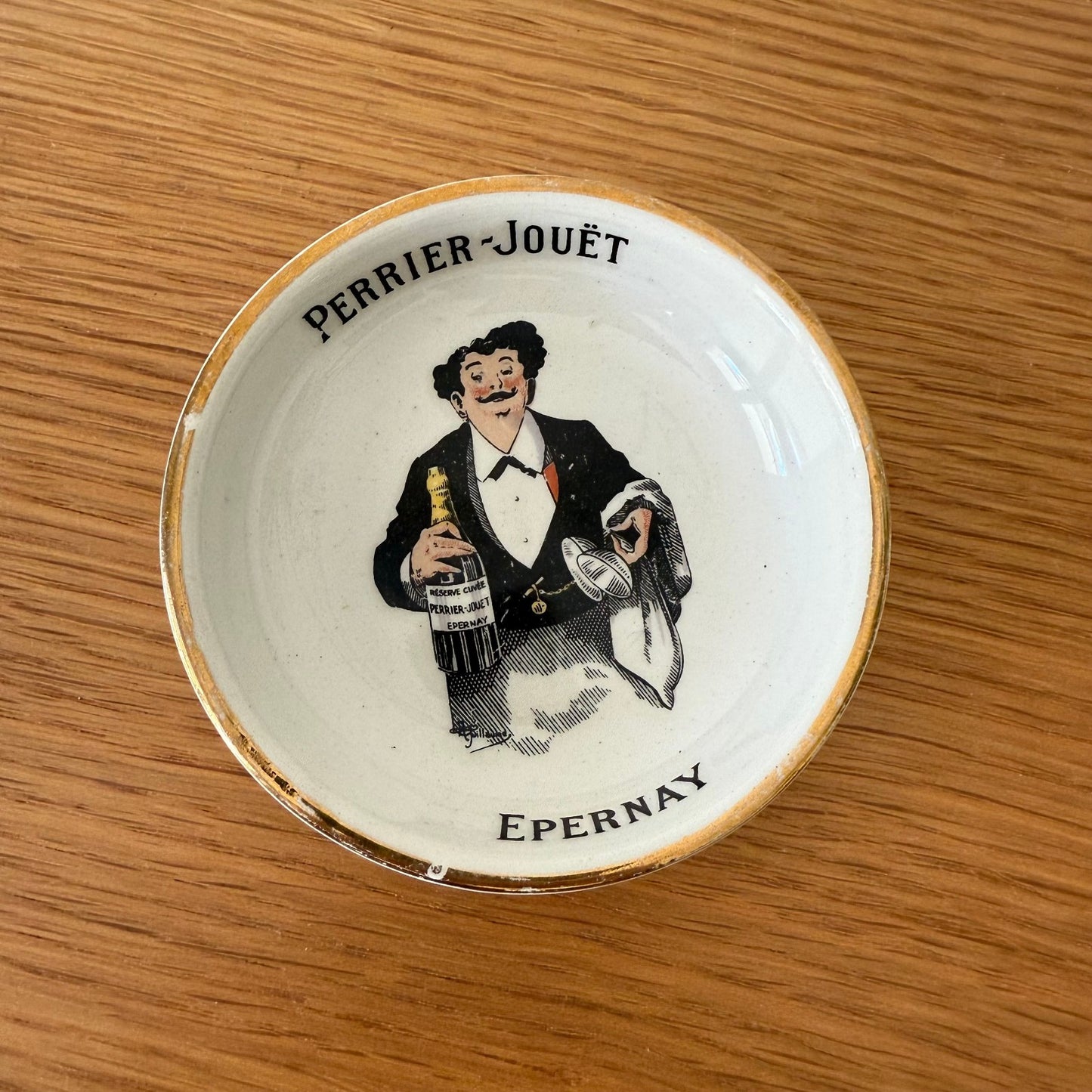 Vintage Perrier Jouet French Champagne Ashtray Older Signer Coins 2507257