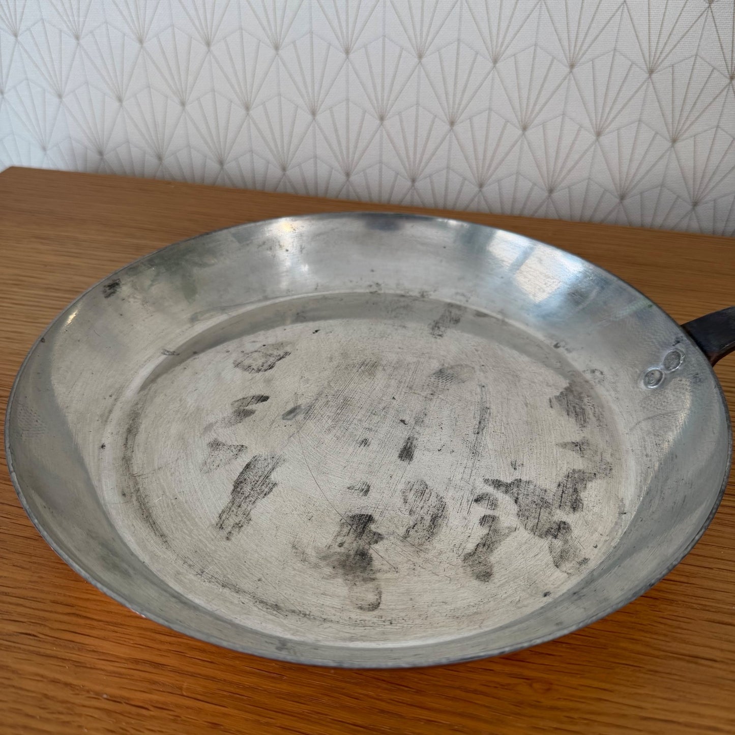 French Copper Sauteuse Pan Villedieu Tin Lined Professional Vintage 0505269 Unbranded