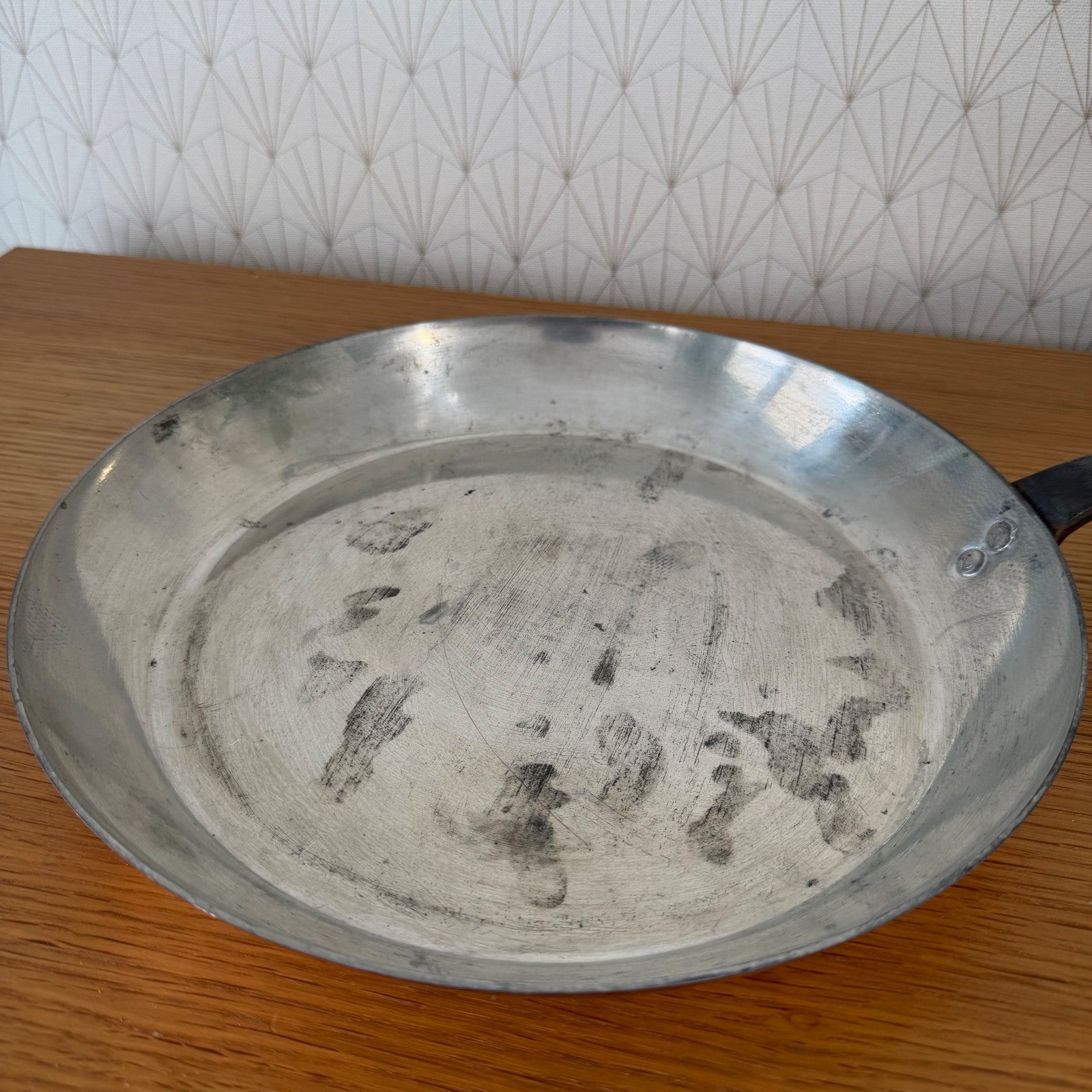 French Copper Sauteuse Pan Villedieu Tin Lined Professional Vintage 0505269 Unbranded