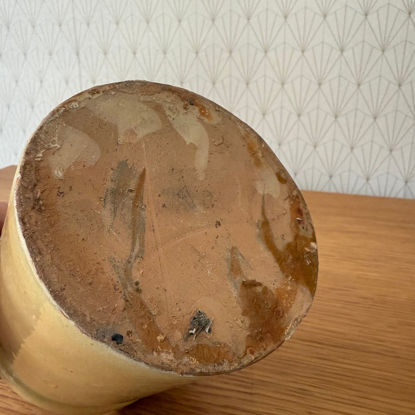 HANDMADE GLAZED YELLOW FRENCH CONFIT JAM POT SMALL STONEWARE 23072517