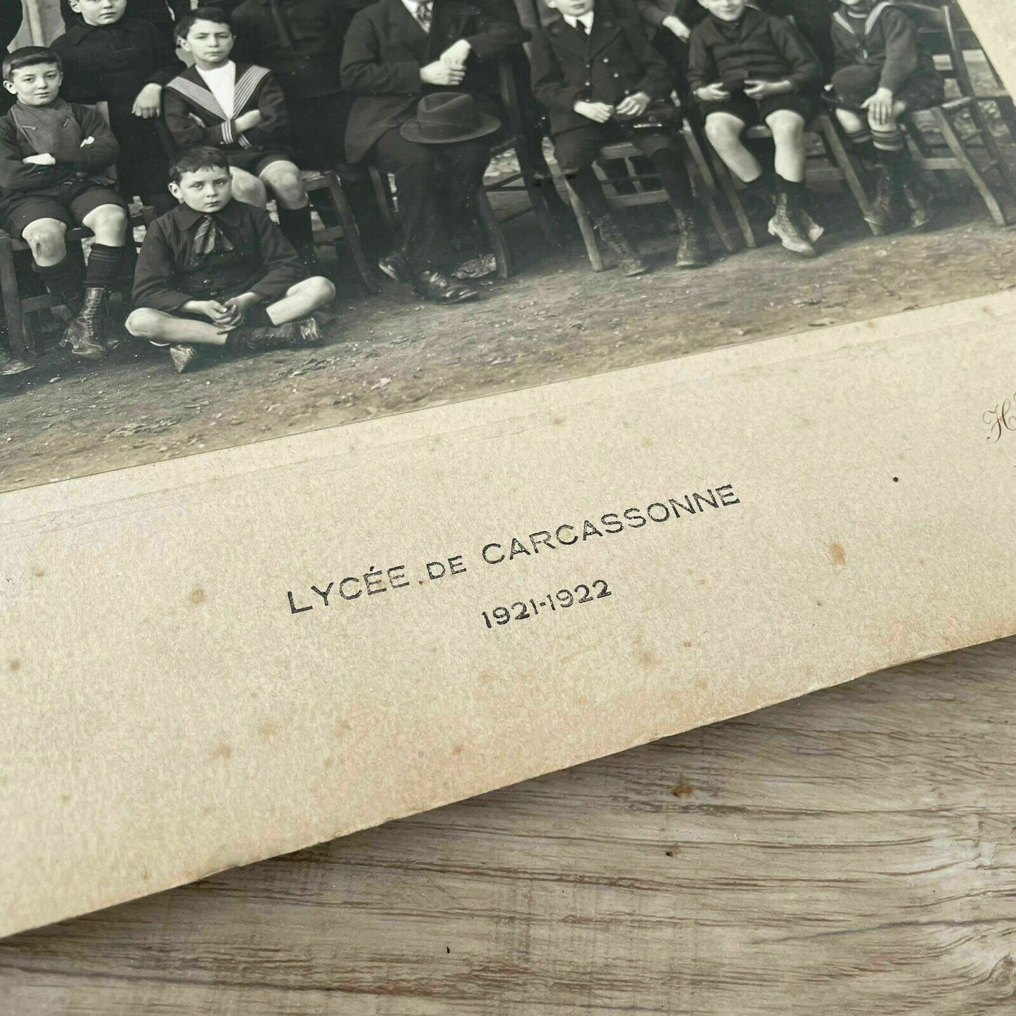 Vintage French School Class Getting Picture Photo Carcassonne 1922 15022122 - Fleamarketfrance