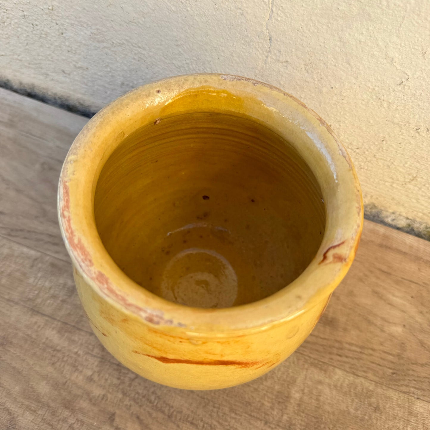 Antique French Honey Pot Terracotta Yellow Glaze Circa 1900 1202253 Unmarked