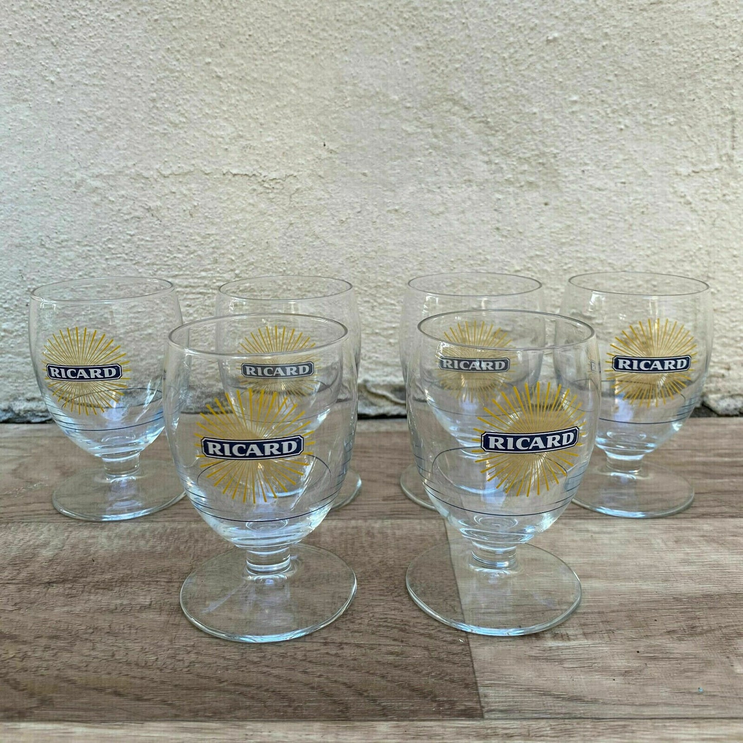 Vintage Ricard Pastis Glasses French Aperitif Stemware Set of 6 0305261 Ricard
