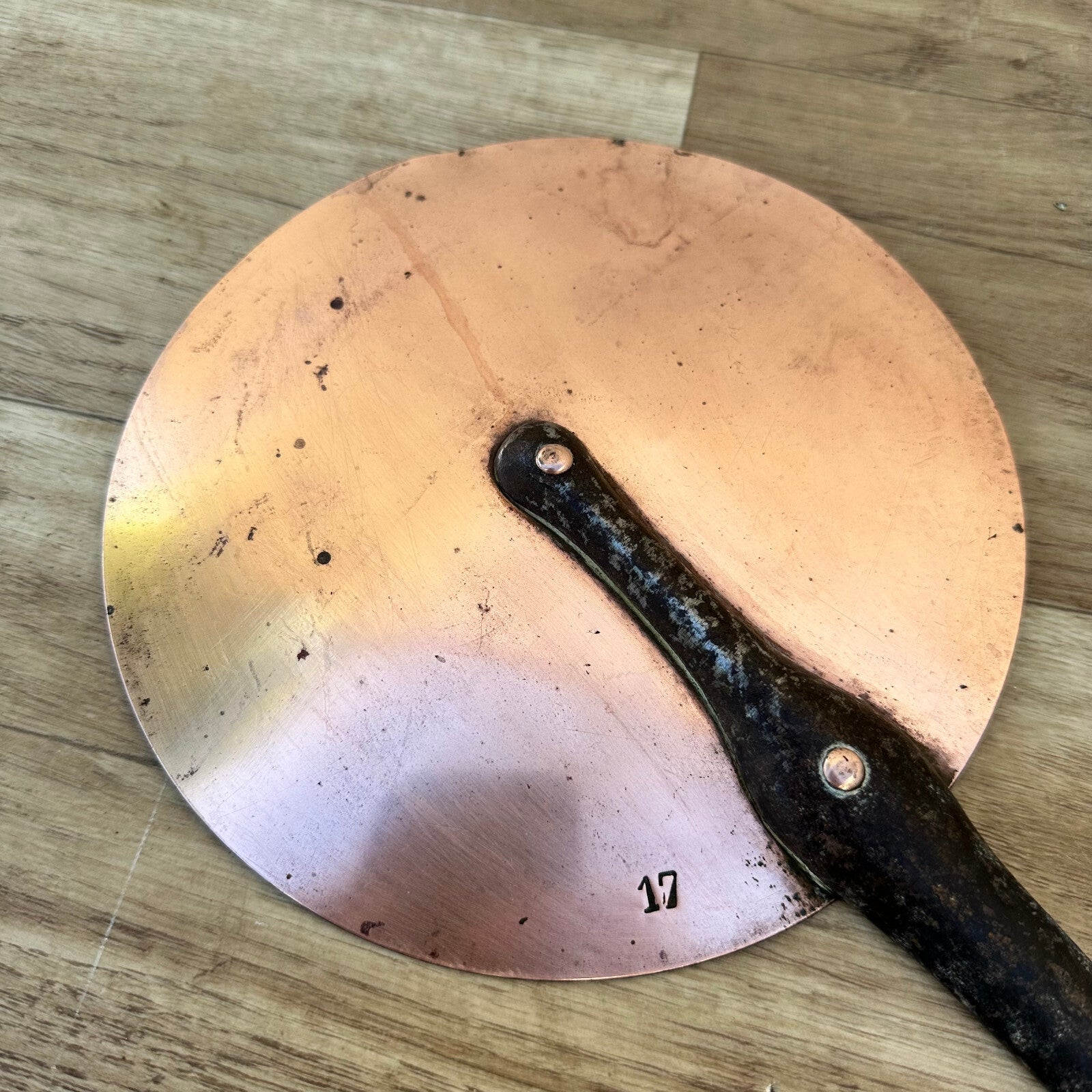French Copper Pan Lid Cast Iron Handle Vintage Cookware 6.75" 19062314 Cuisine