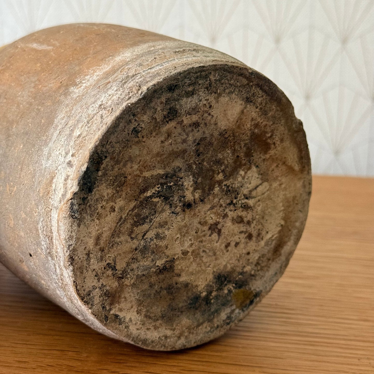 RARE HANDMADE GLAZED YELLOW ANTIQUE FRENCH CONFIT POT TERRACOTTA 2904259