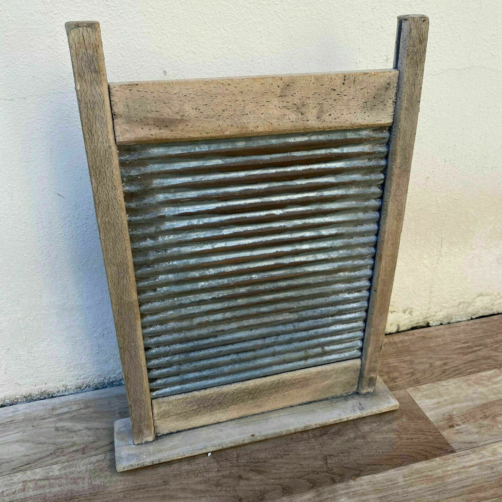 Antique French Washboard Galvanized Metal Wood Primitive Laundry 23072111 Fleamarketfrance
