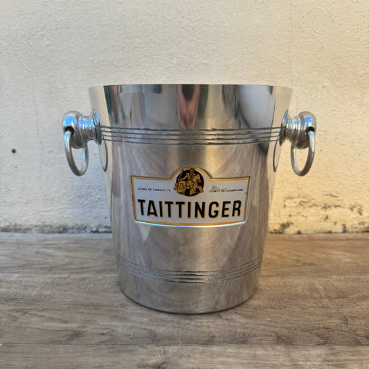 Vintage French Taittinger Champagne Bucket Stainless Steel Ice Cooler 0408252 MA&DE