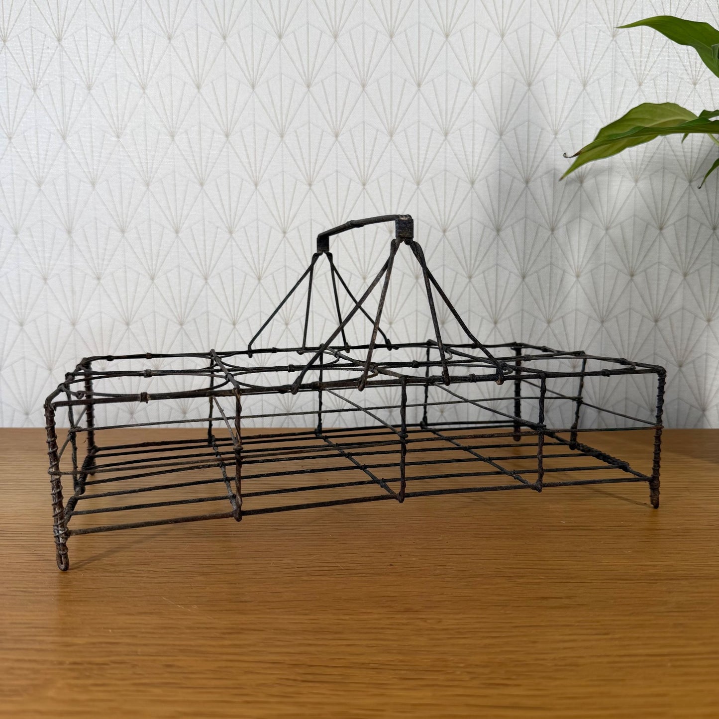 Vintage Wire Basket Carrying Caddy With Handle for 8 Glasses 2201264 Unbranded