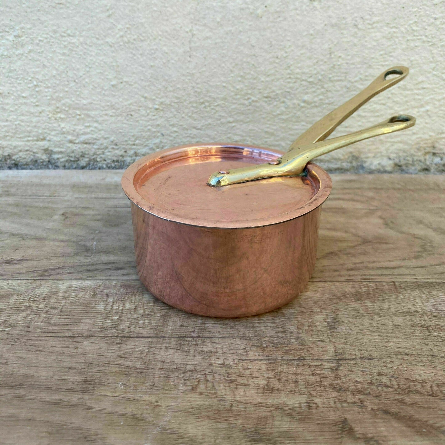 French Copper Saucepan Tin Lined Jaffier Parsi Avignon Lid 9cm 2009203 dehillerin