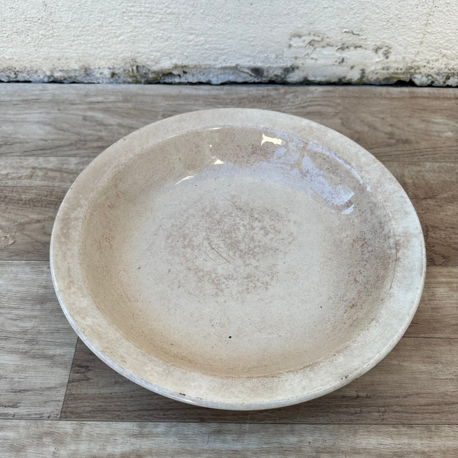 Antique French Ironstone Bowl Terre de Fer Serving Dish Stamped 3011234 Fleamarketfrance