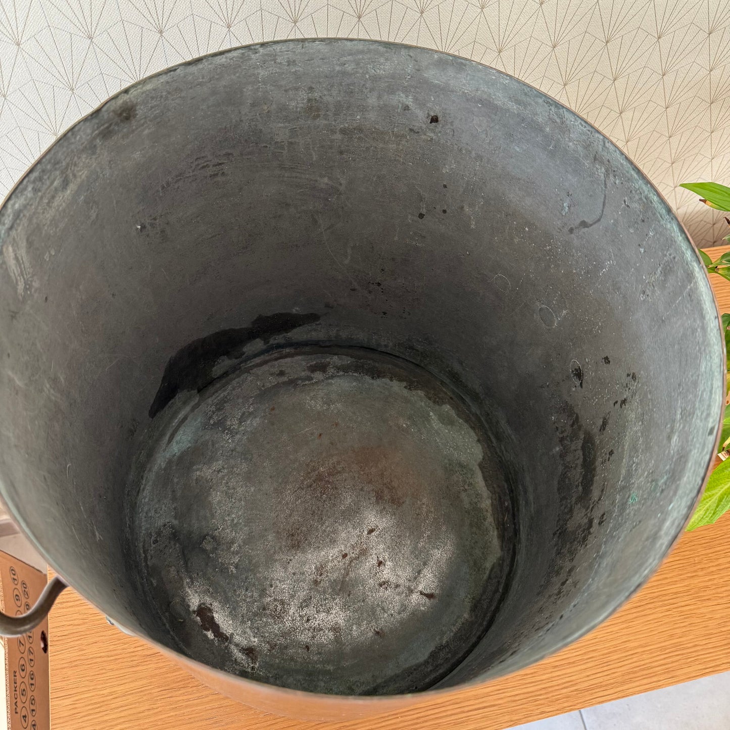Antique French Copper Stock Pot Large Professional Cookware 15.75" 0112241 Fleamarketfrance