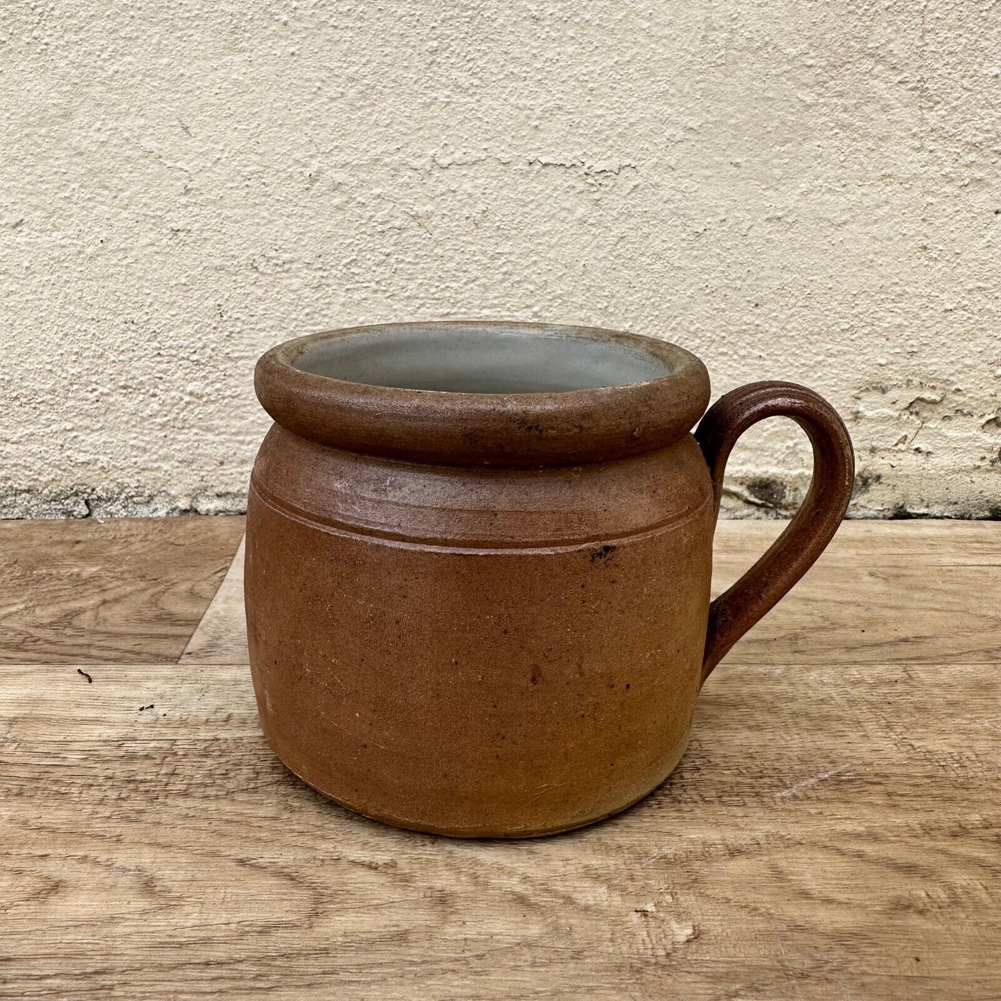 FRENCH VINTAGE confit jug mug cup glazed brown  stoneware 1105239 - Fleamarketfrance