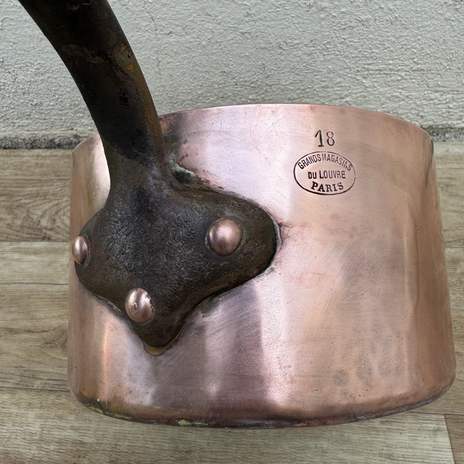 French Copper Saucepan Magasins du Louvre Paris Tin Lined Vintage 19092416 Unbranded
