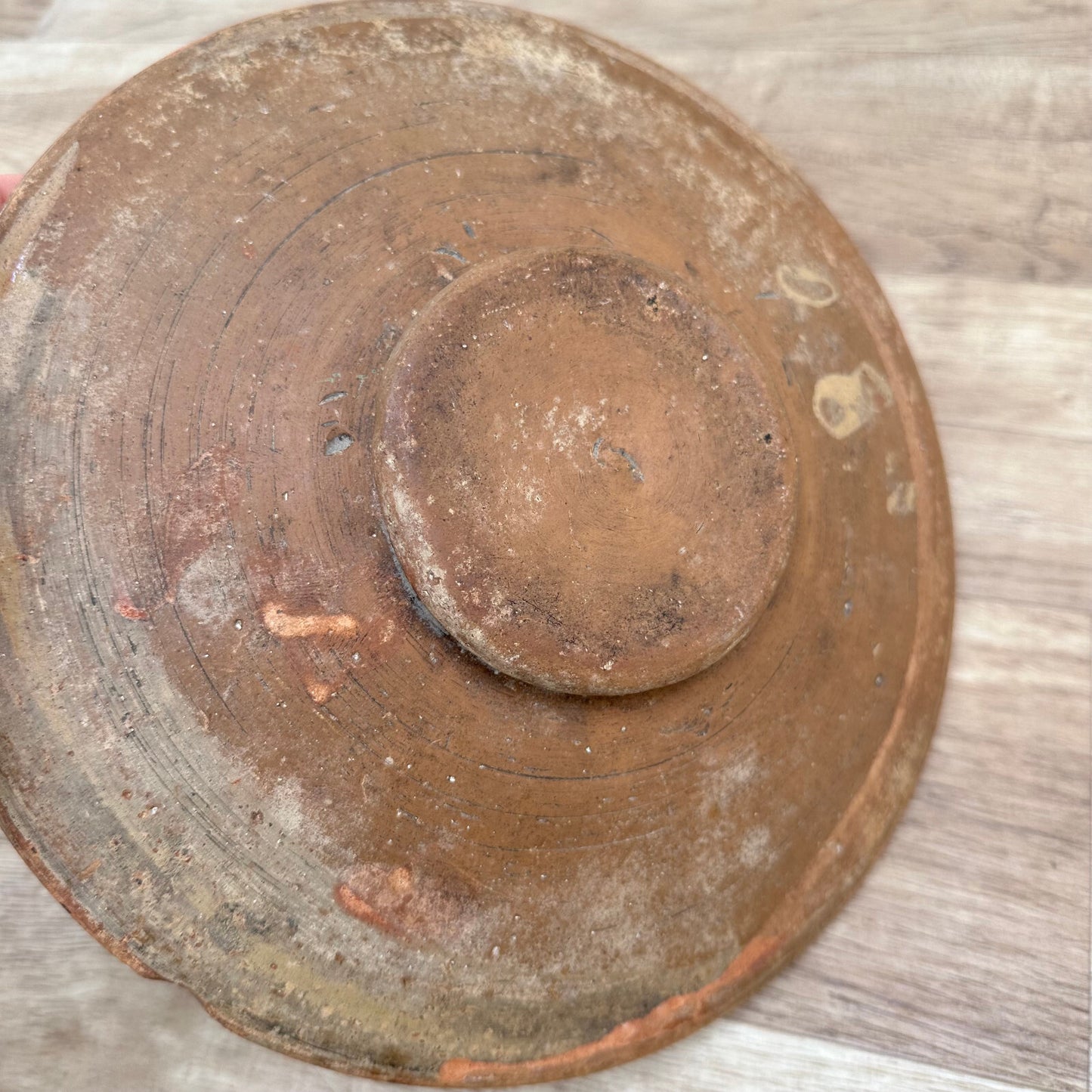 Antique French Pottery Omelette Turner Plate Provence Terracotta 1611237 Unmarked
