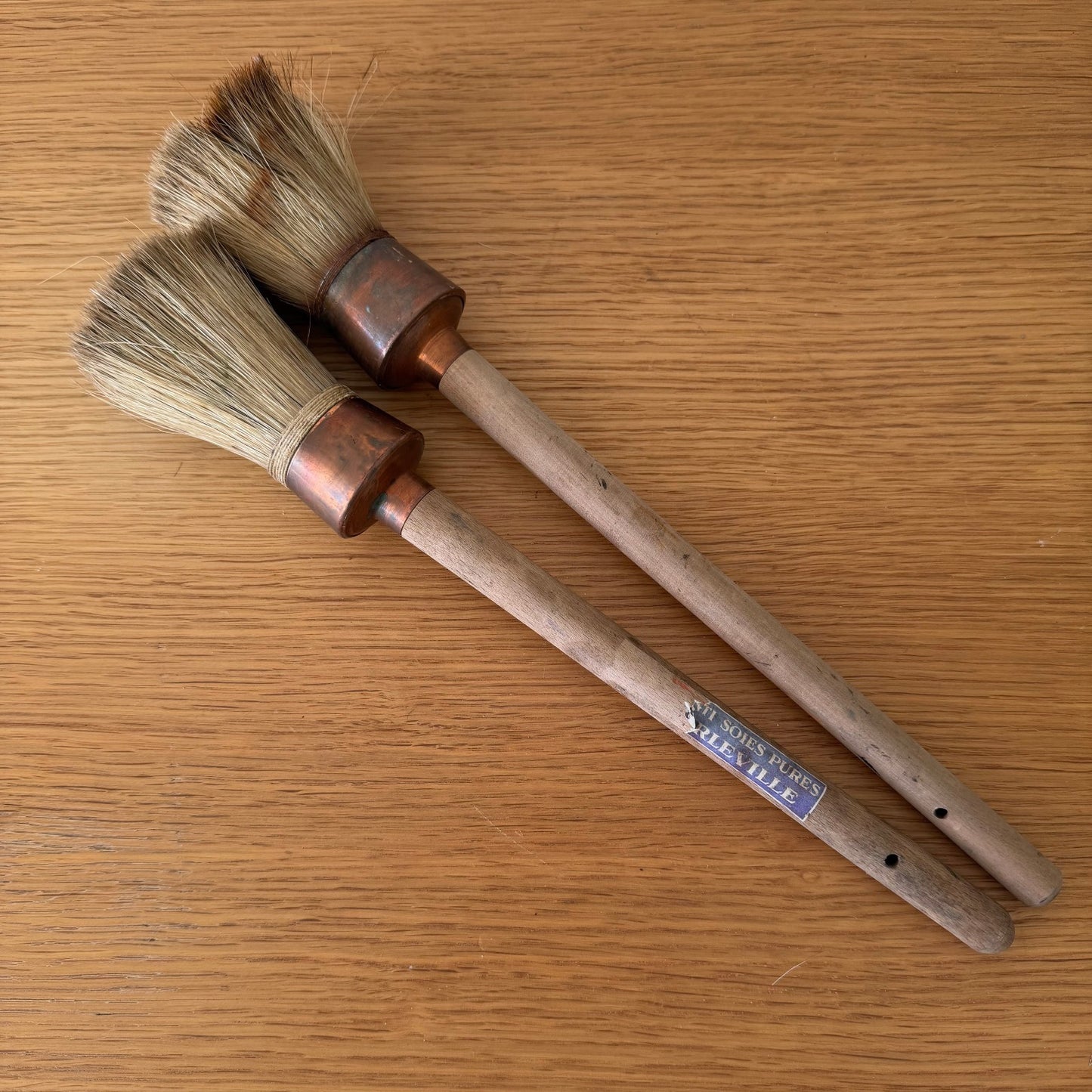 French Vintage Paint Brushes Wood Handles Copper Ferrules Decor 1912254 Fleamarketfrance : French vintage and antique decor