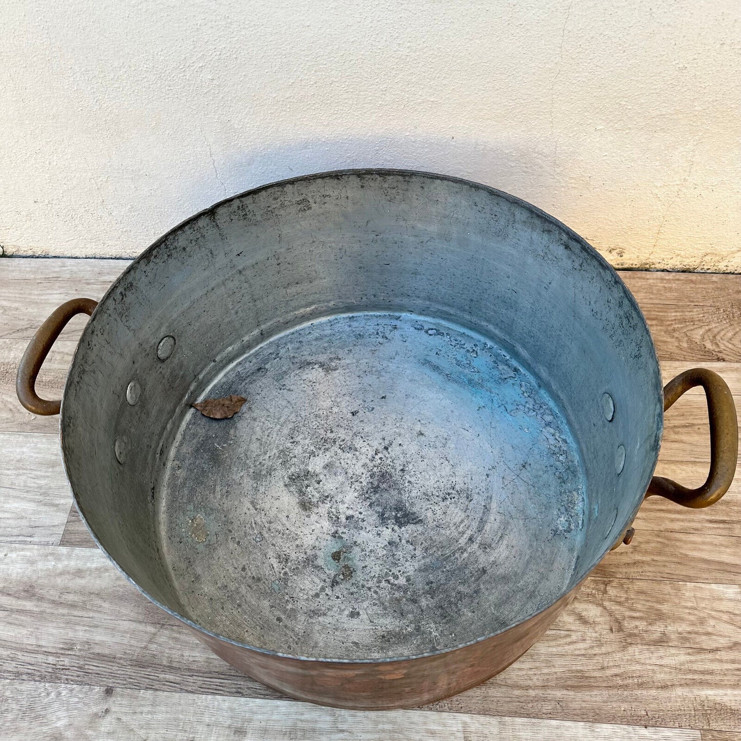 Large French 18" Copper stock pot Pan 2mm 11.2kg 0703231 - Fleamarketfrance