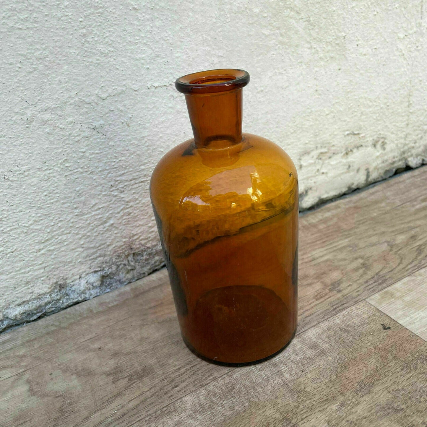 French Hand Blown Antique Apothecary Jar Bottles AMBER 26072128 - Fleamarketfrance