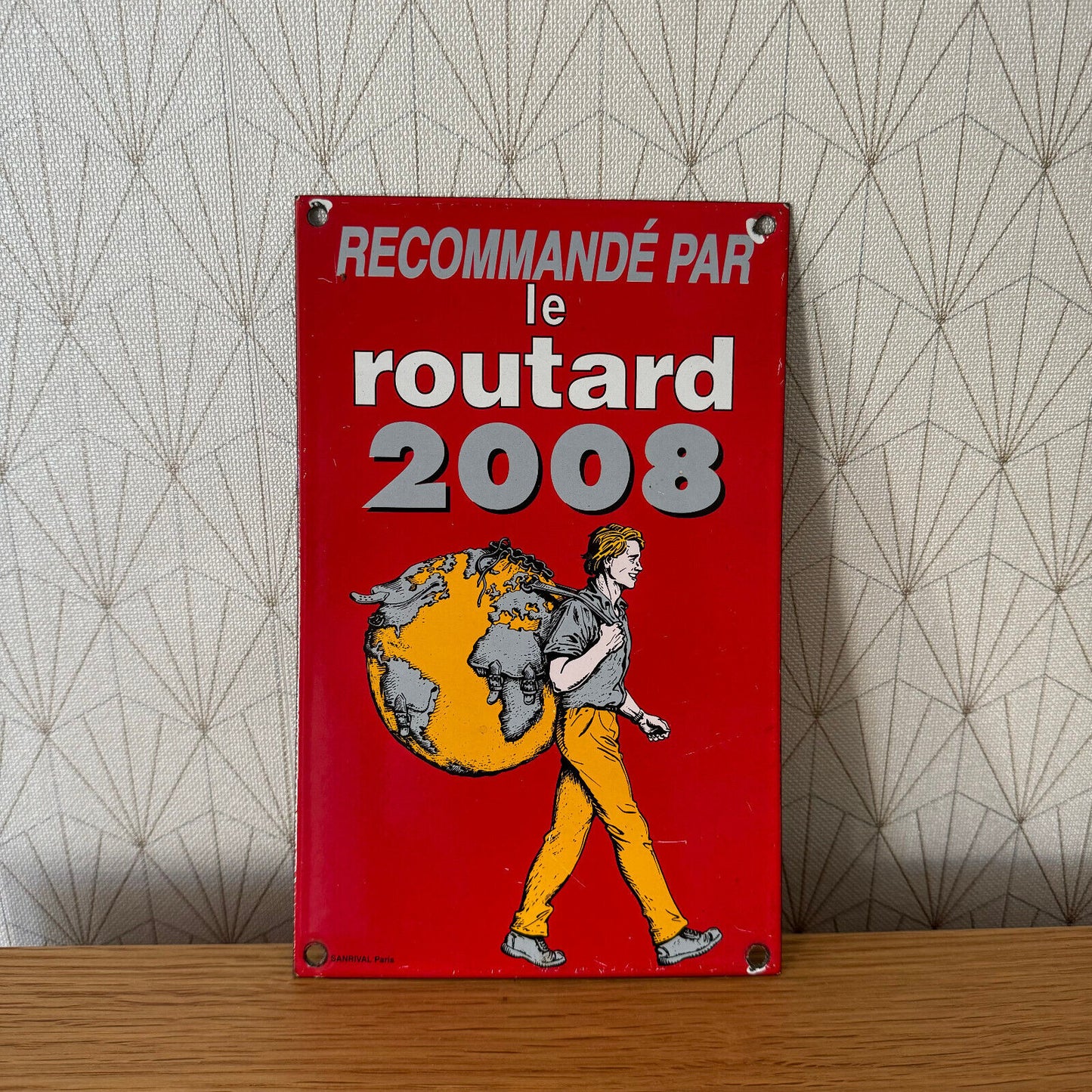 French enameled sign plaque SANRIVAL PARIS  guide du routard  2008 23032515