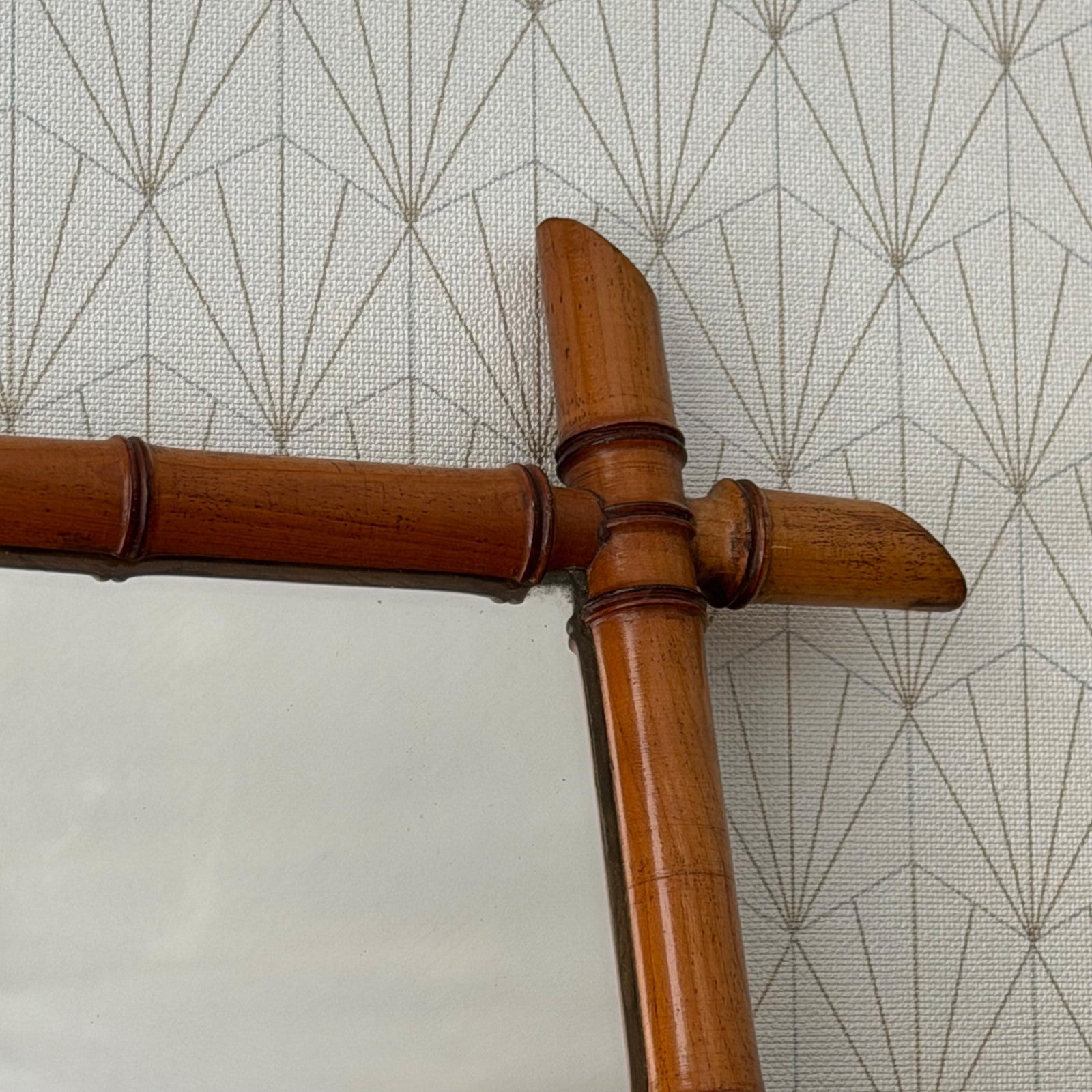 Vintage French Faux Bamboo Wall Mirror Wood Frame 1906262 Fleamarketfrance