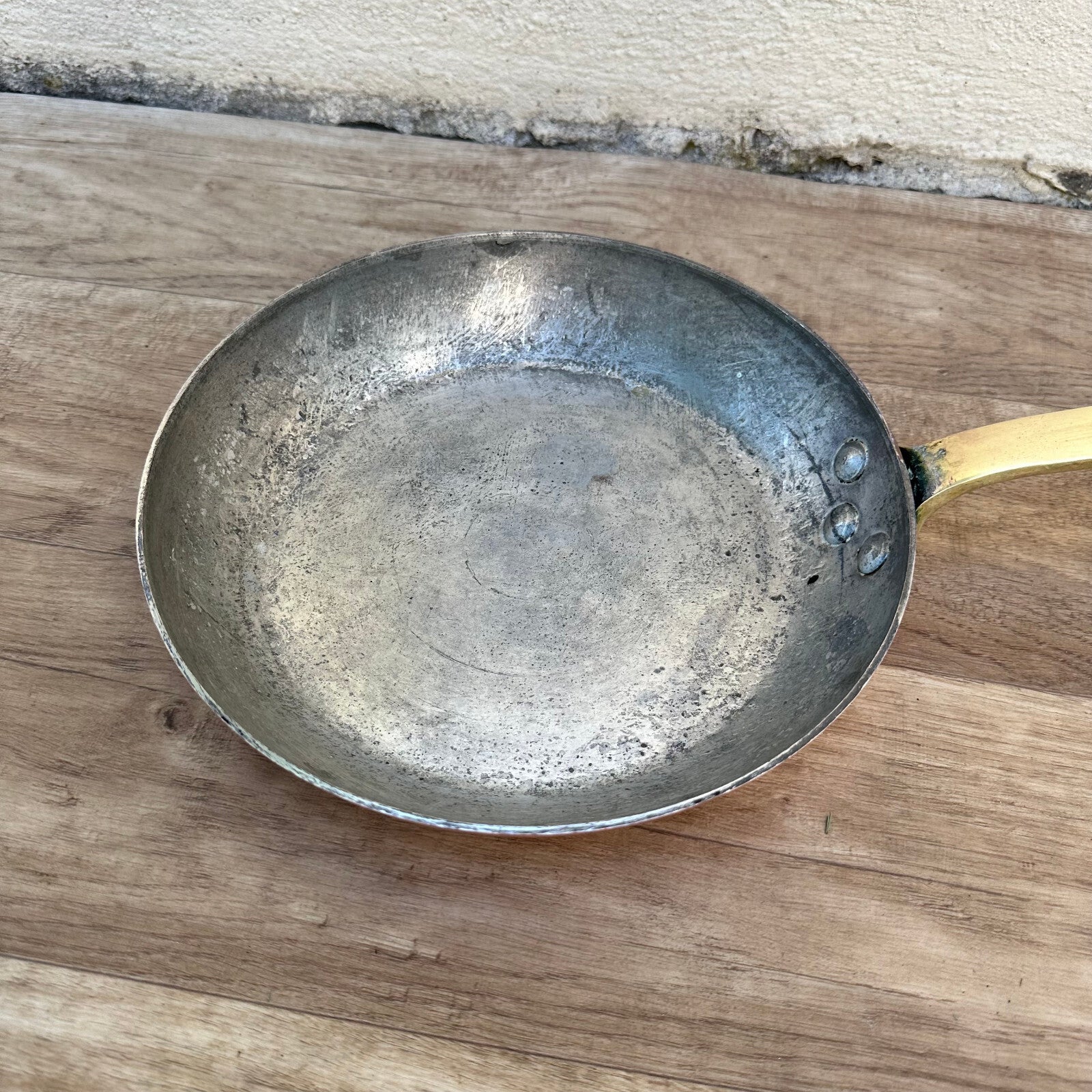 French Copper Pan Villedieu CVD Tin Lined 8 3/4" Cookware 2407232 Fleamarketfrance