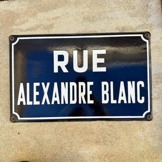 Vintage French Street Sign Rue Alexandre Blanc Enamel Plaque 13042440 Fleamarketfrance
