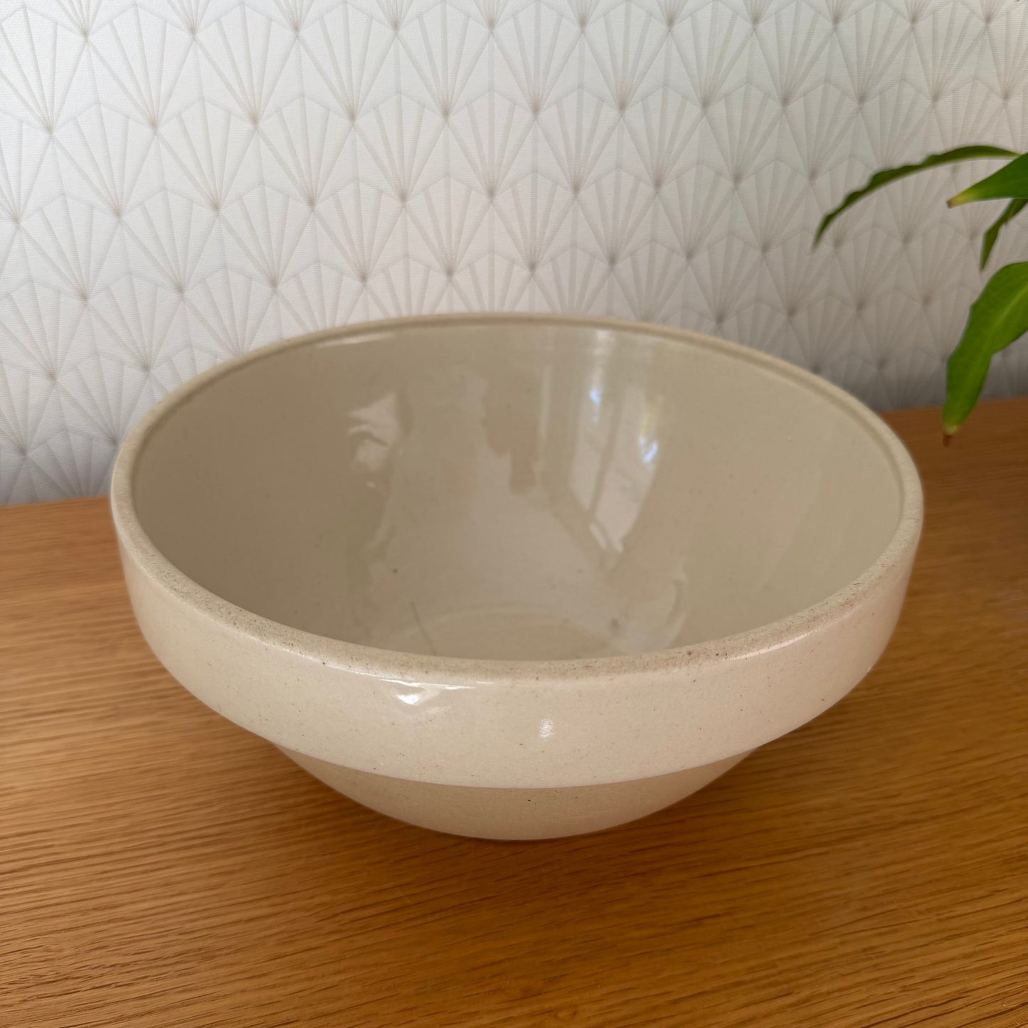 VINTAGE FRENCH STONEWARE SALAD MIXING BOWL TERRINE DIGOIN 10 1/2" 2210257