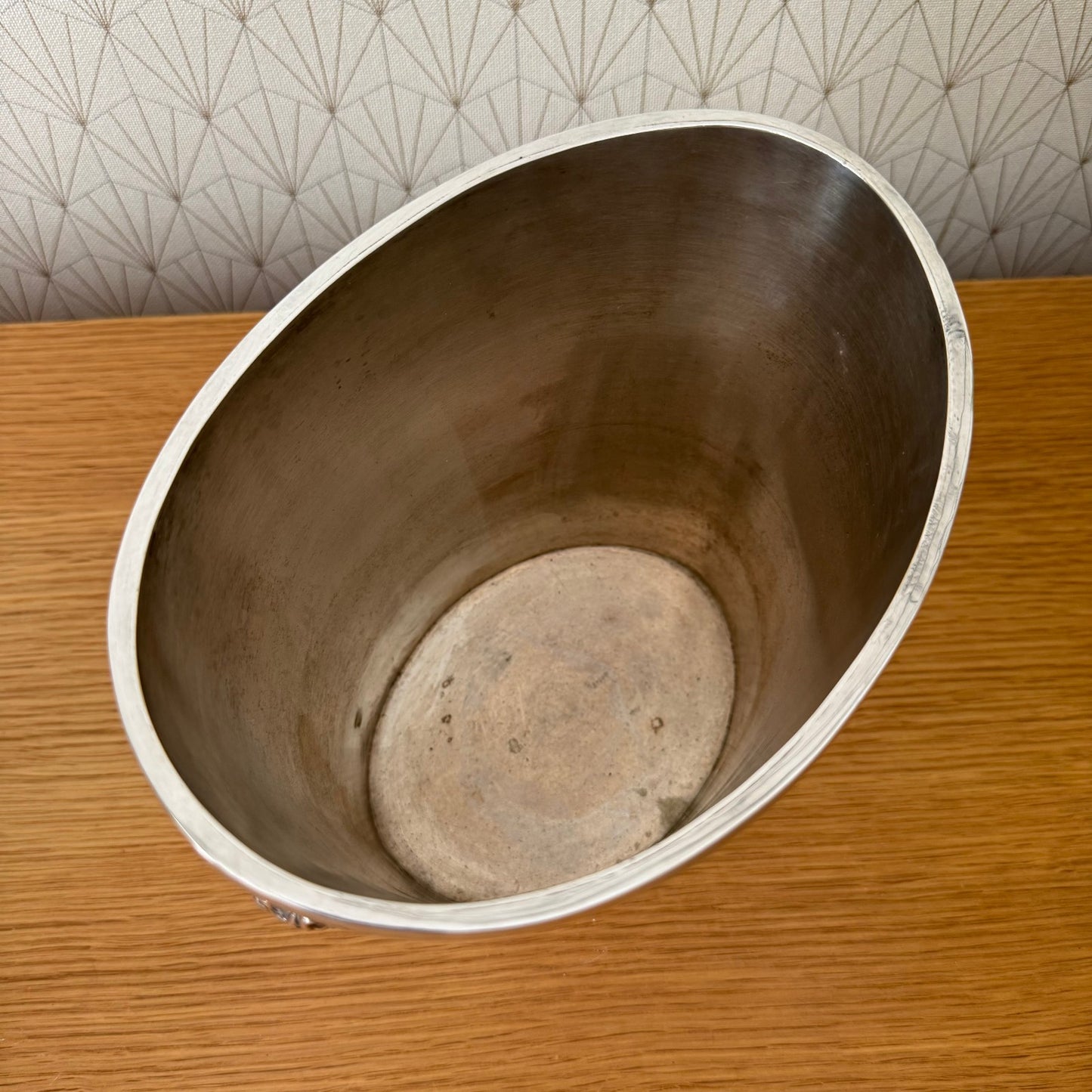 Vintage French Champagne Silverplate Ice Bucket Cooler Grappes 0807255