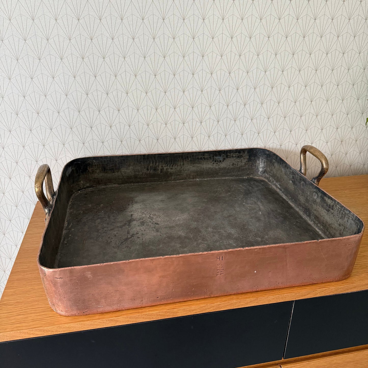Vintage French Dehillerin Copper Roasting Pan Tin Lined France 29042513