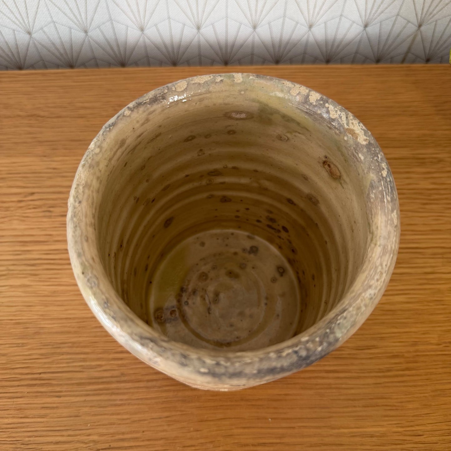 Antique Italian Stoneware Crock Sardine Pot Beige Glazed 01072610 Unbranded