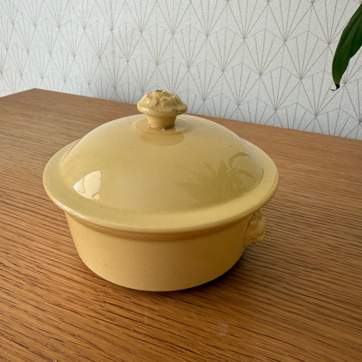Vintage French Terrine Dish Yellow Ceramic Luneville Foie Gras 11012514 Luneville