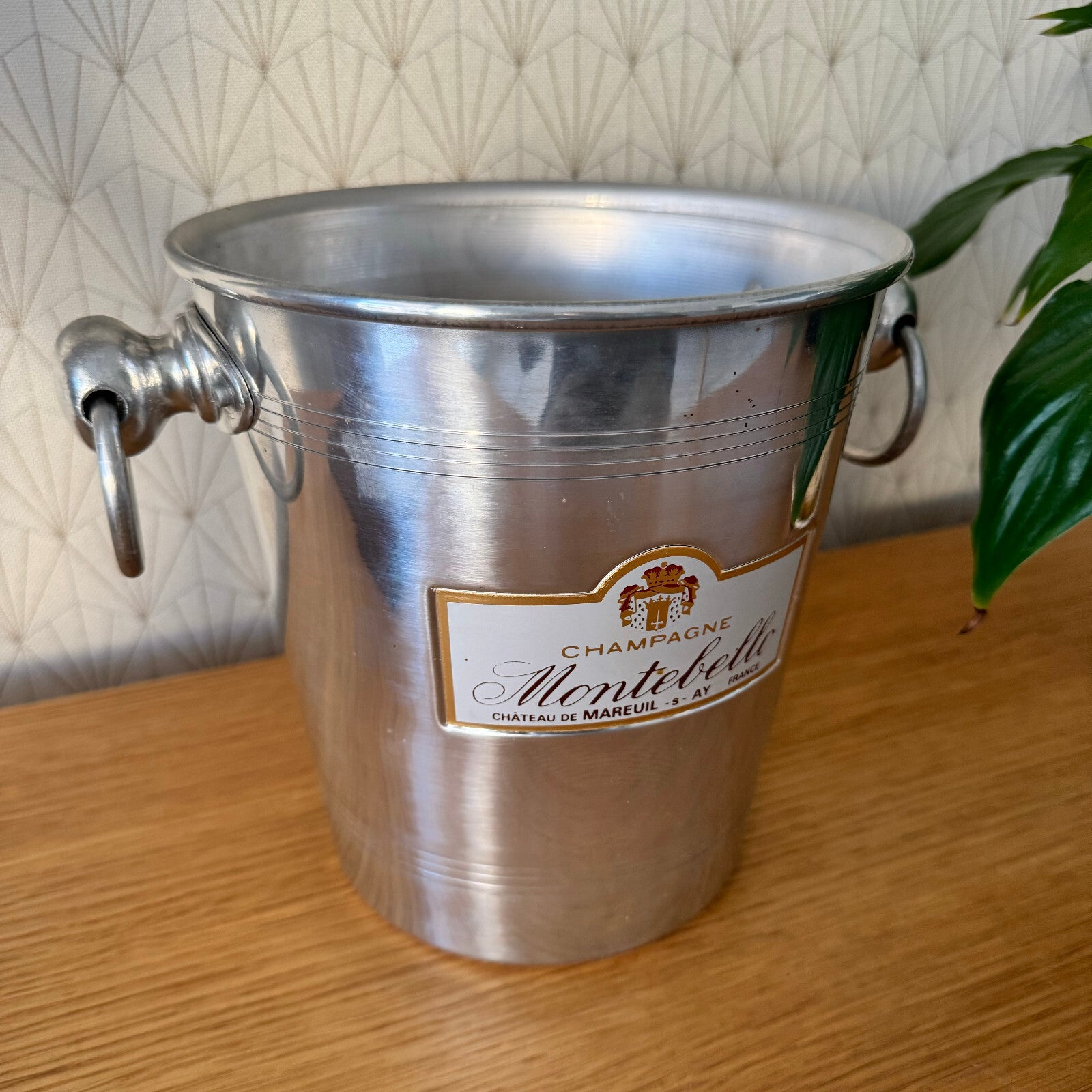 French Champagne Ice Bucket Montebello Mareuil Vintage Aluminum 0708243 Montebello