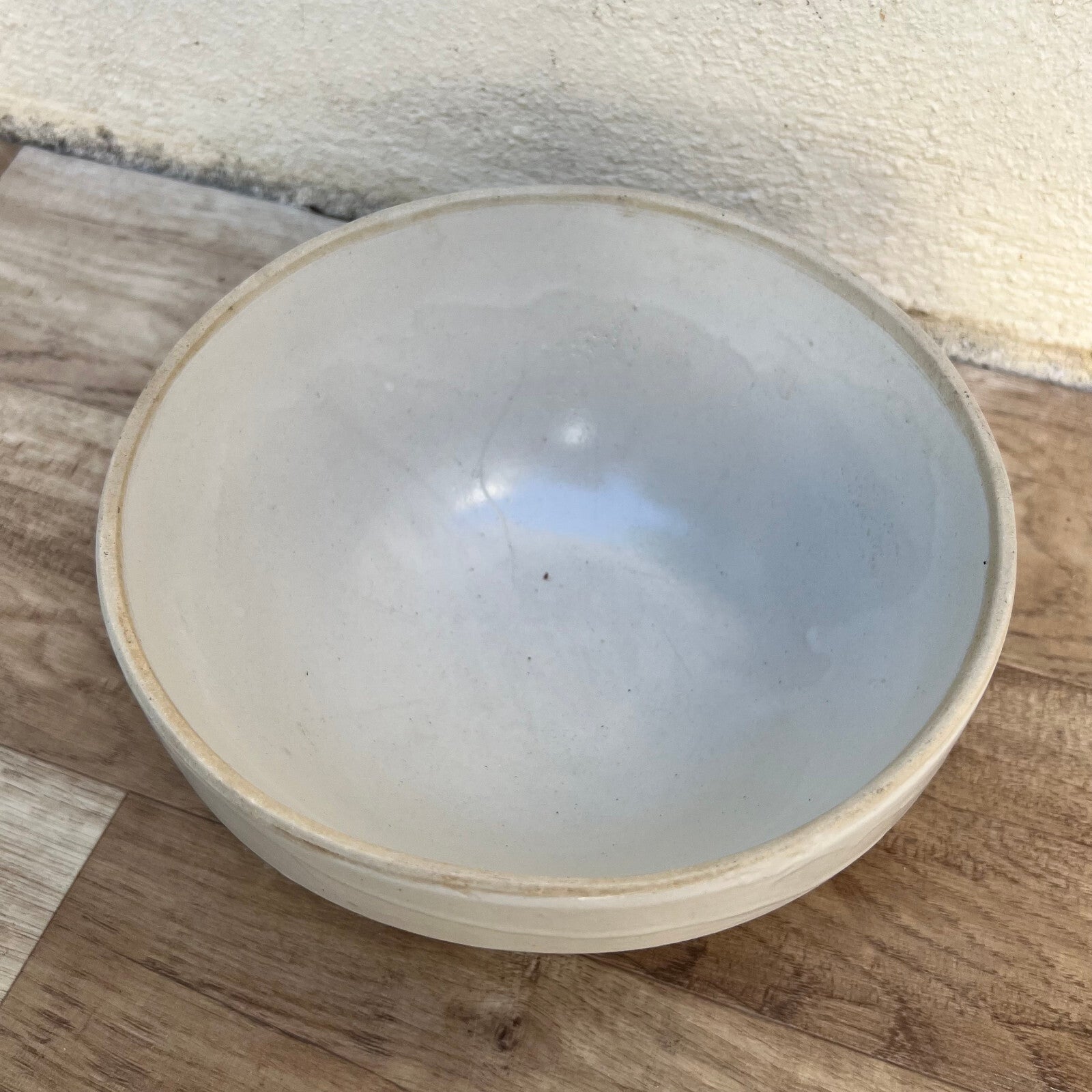 French Stoneware Bowl Vintage Mixing Pottery 8.25" Country Style 0610248 Fleamarketfrance
