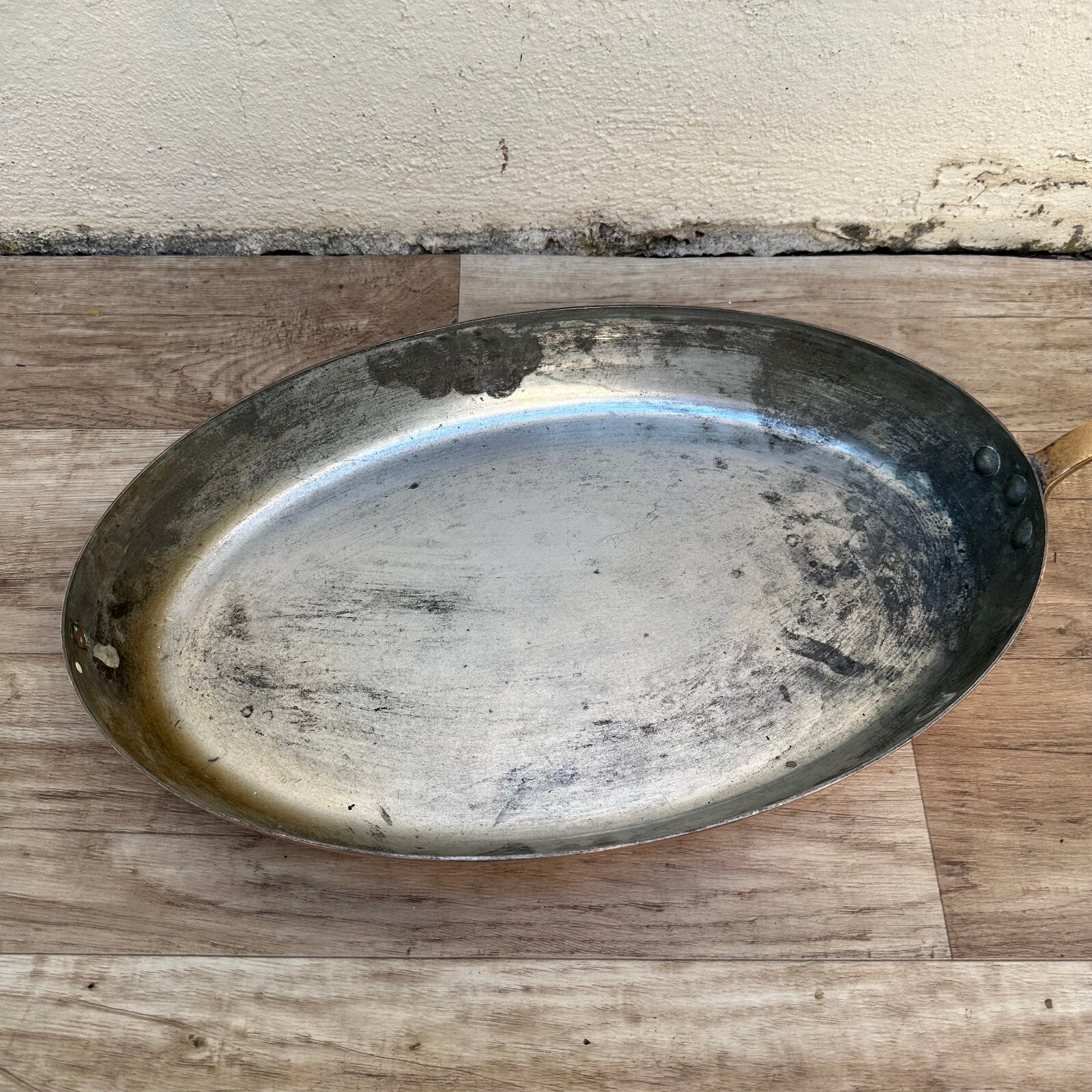 French Copper Fish Pan Oval Cookware Tin Lined Vintage Made France 0211237 Unbranded