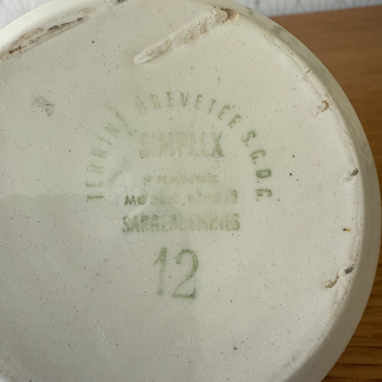 Vintage French Terrine White Ceramic Sarreguemines Foie Gras Pot 11012515 Sarreguemines