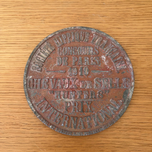 French Vintage Horse Prize Medal 1910 Paris Agriculture Trophy Award 0312252 Fleamarketfrance : French vintage and antique decor