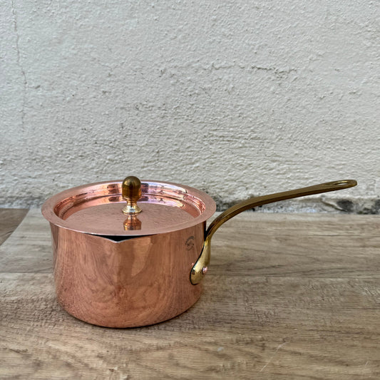 Villedieu Copper Saucepan Brass Handle French Vintage Cookware 0105242 Unbranded