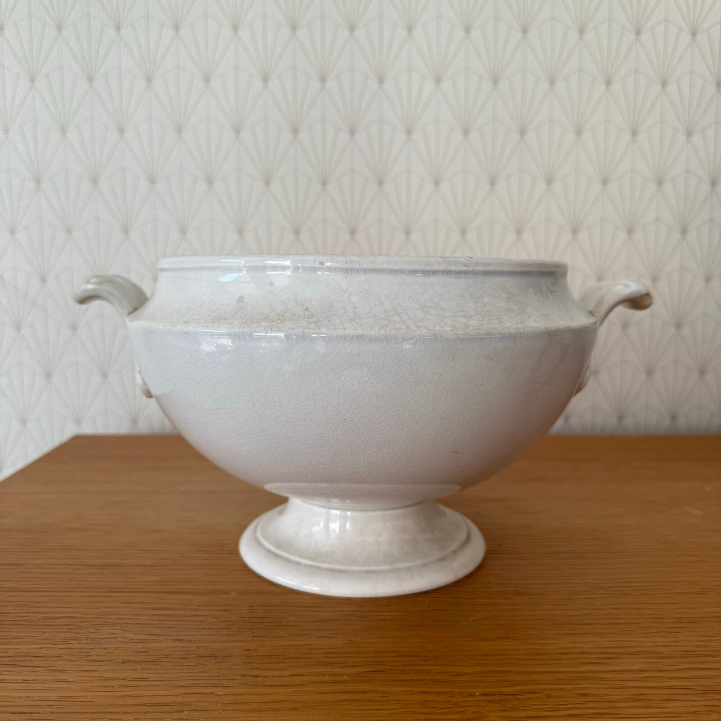 Antique French Tureen White Ceramic Footed Bowl Vieillard Bordeaux 0911245 Fleamarketfrance
