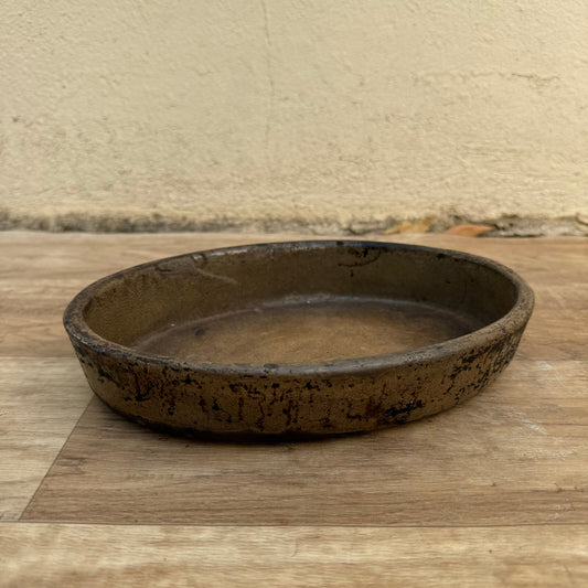 Vintage French Pottery Gratin Dish Oval Rustic Stoneware Terrine 2908243 Fleamarketfrance