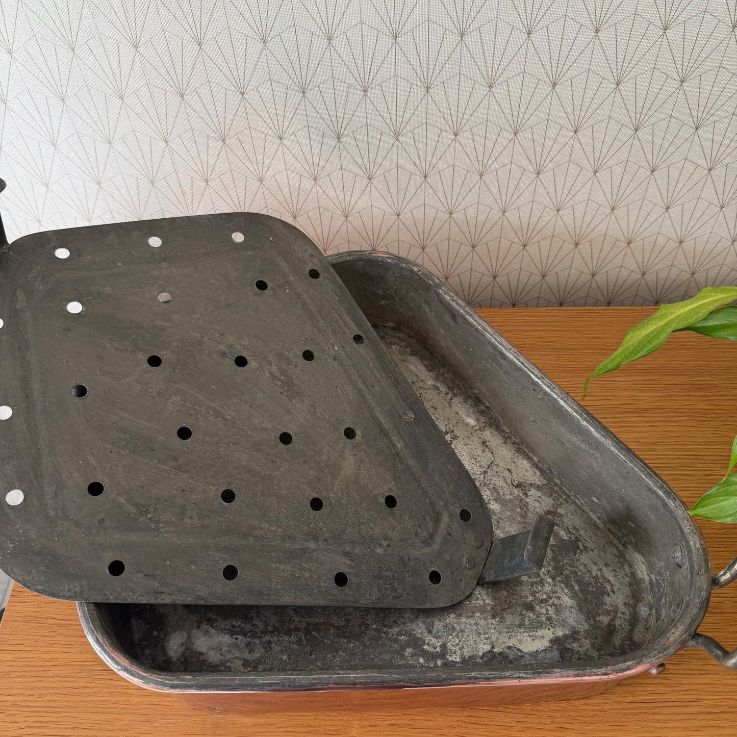 French Copper Fish Poacher Turbot Vintage Turbotiere Cookware 1602261 Unbranded