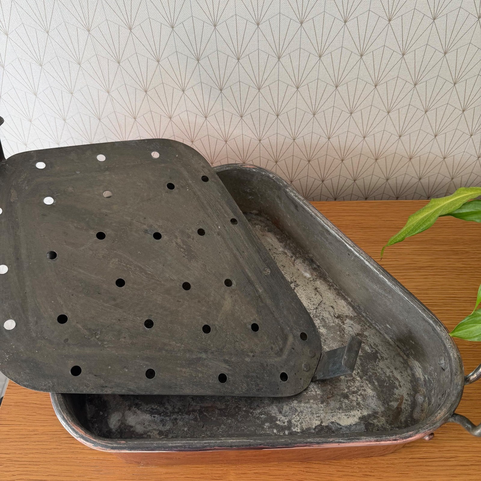 French Copper Fish Poacher Turbot Vintage Turbotiere Cookware 1602261 Unbranded
