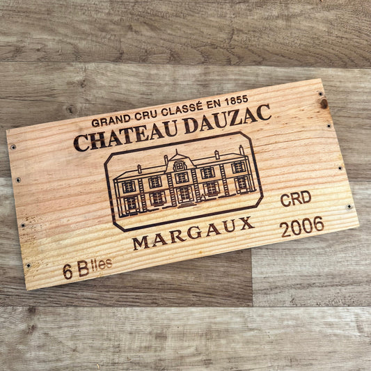 French Wine Crate Panel Chateau Dauzac Margaux Bordeaux Wood Art 10022444 Château Dauzac