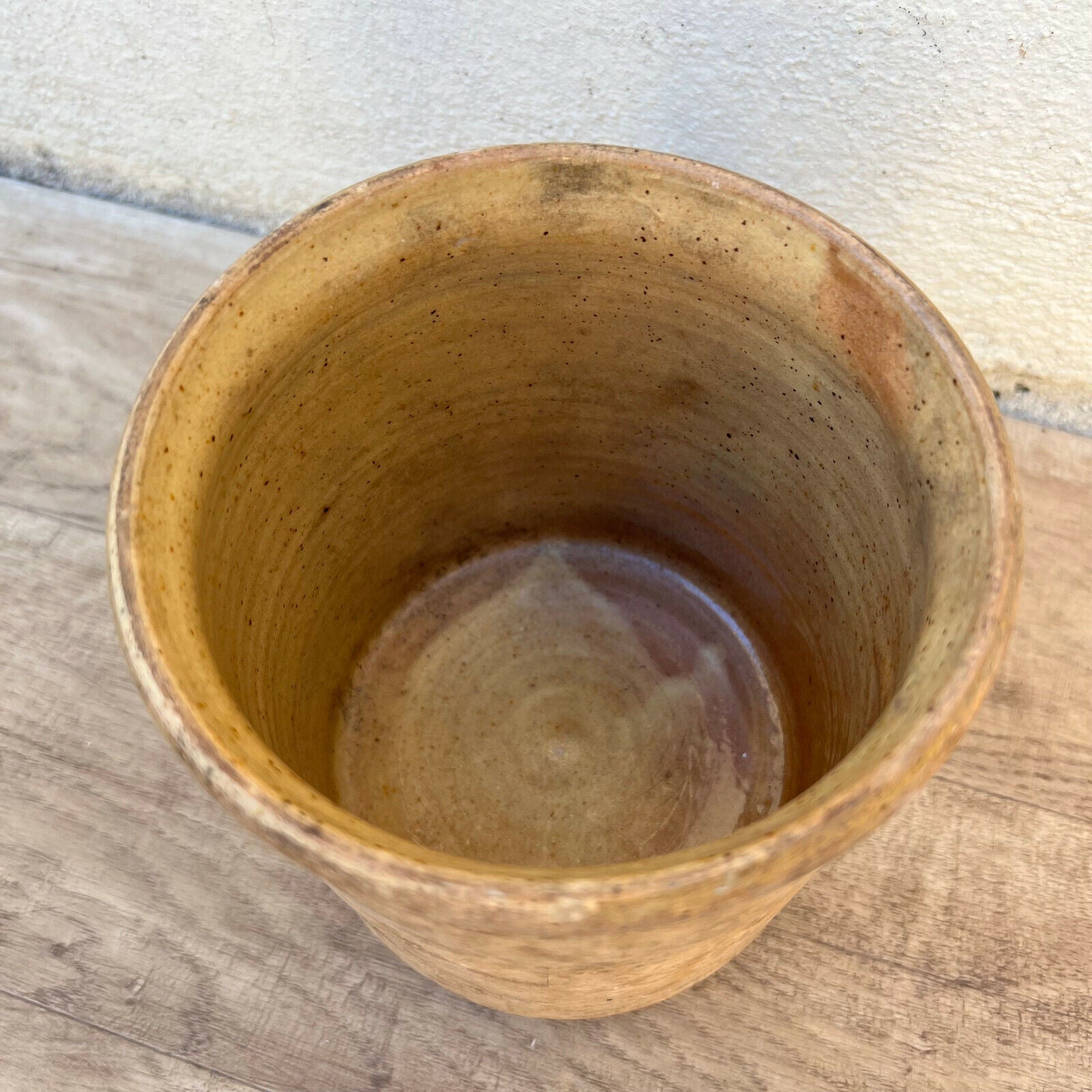 HANDMADE GLAZED YELLOW ANTIQUE FRENCH CONFIT POT TERRACOTTA 02052215 - Fleamarketfrance