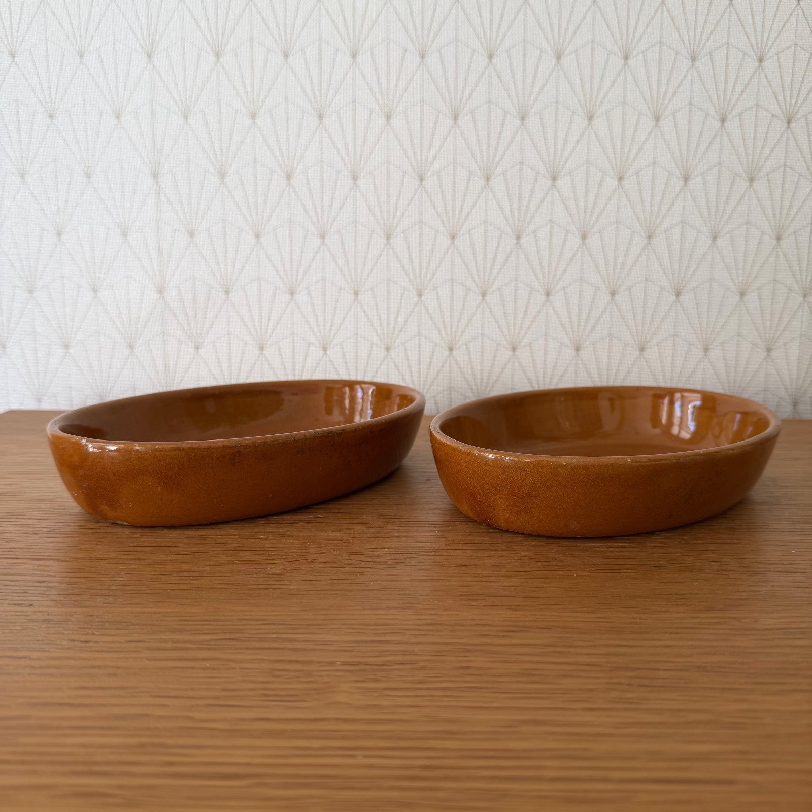 2 Vintage French Stoneware Gratin Dish Oval Rustic Pottery 1606266 Fleamarketfrance