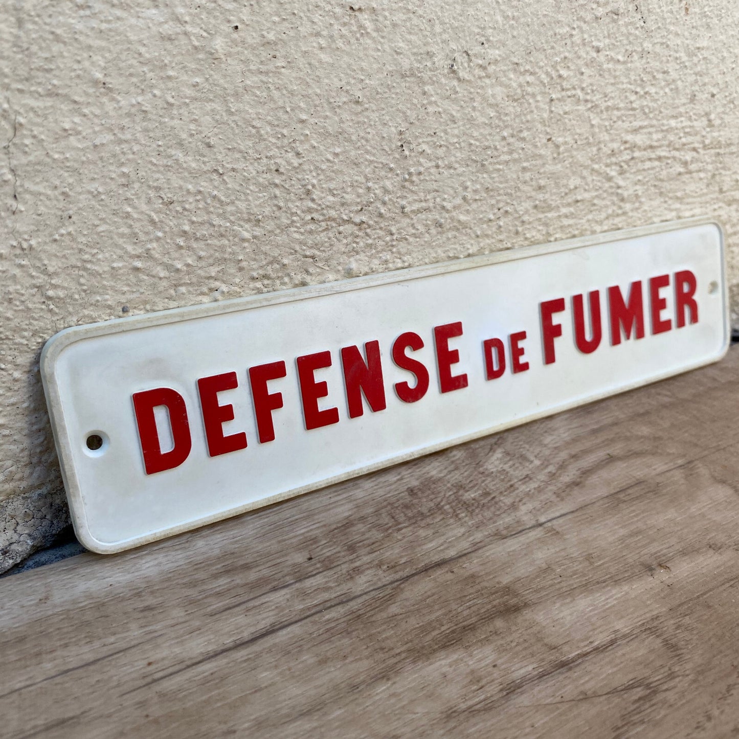 French Plastic Sign Vintage ADVERTISING NO SMOKING 29032512