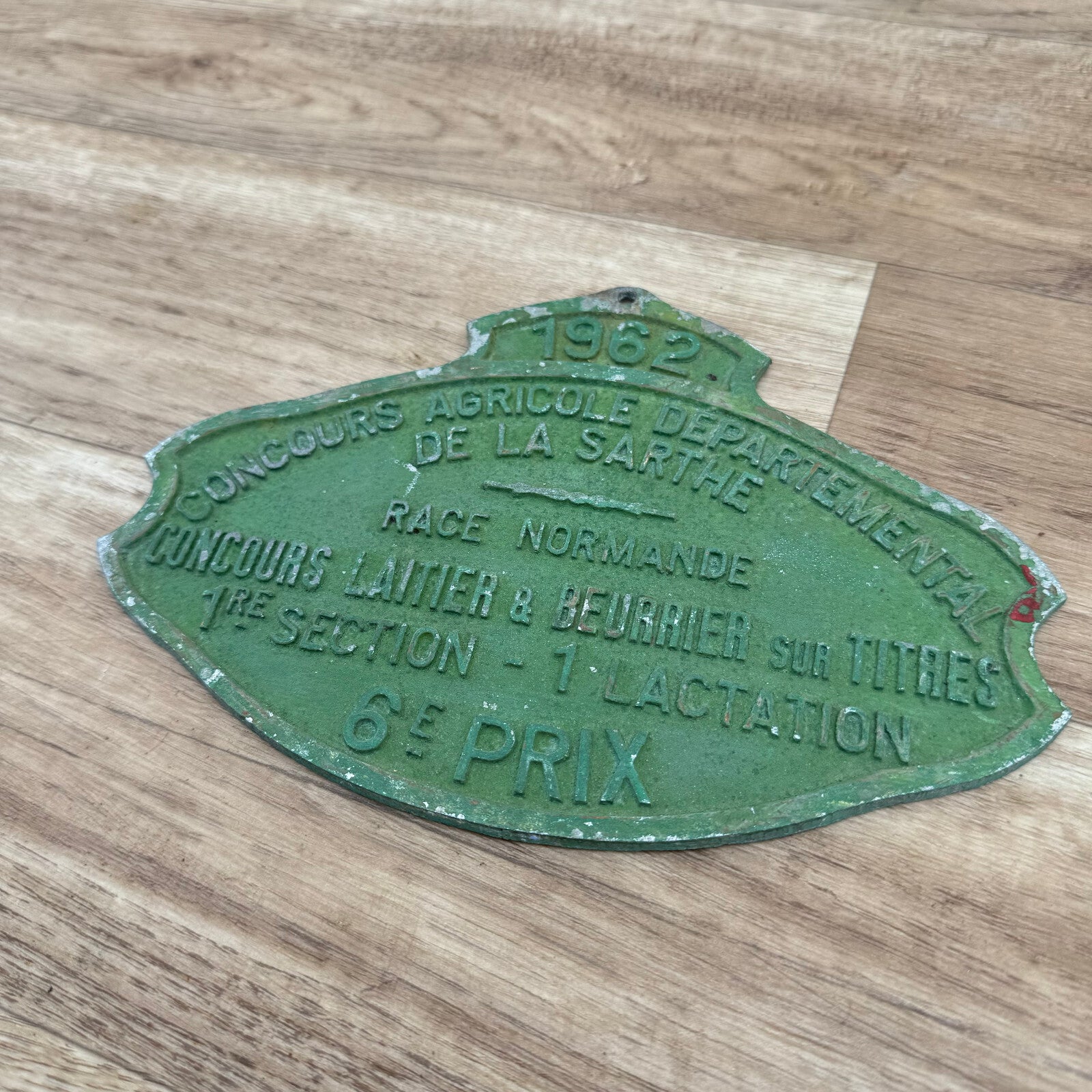 French Agricultural Trophy Plaque La Sarthe 1962 Norman Cattle Vintage 1909245 Fleamarketfrance