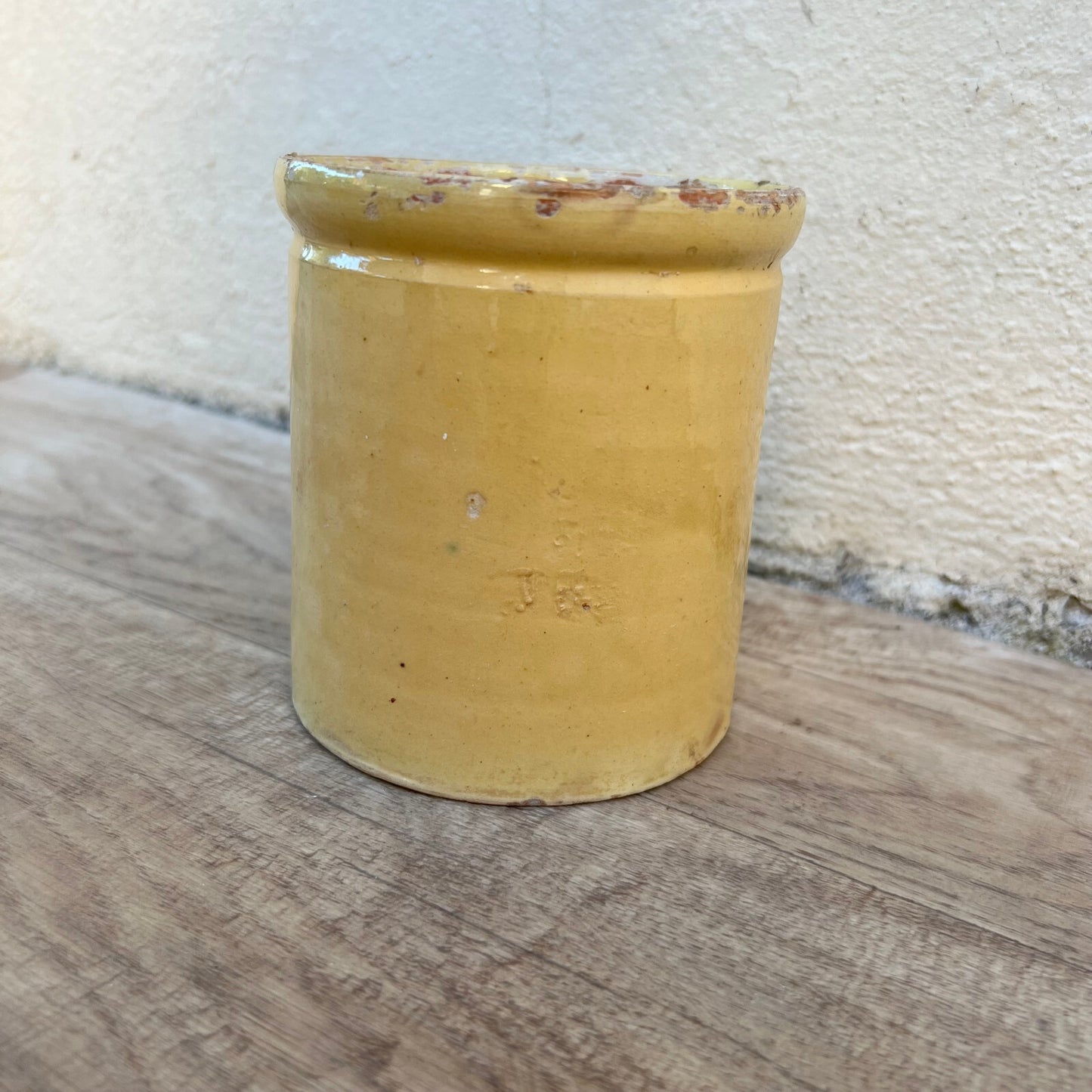 Antique French Confit Pot Yellow Glazed Terracotta Small Preserve Jar 2905242 Unmarked