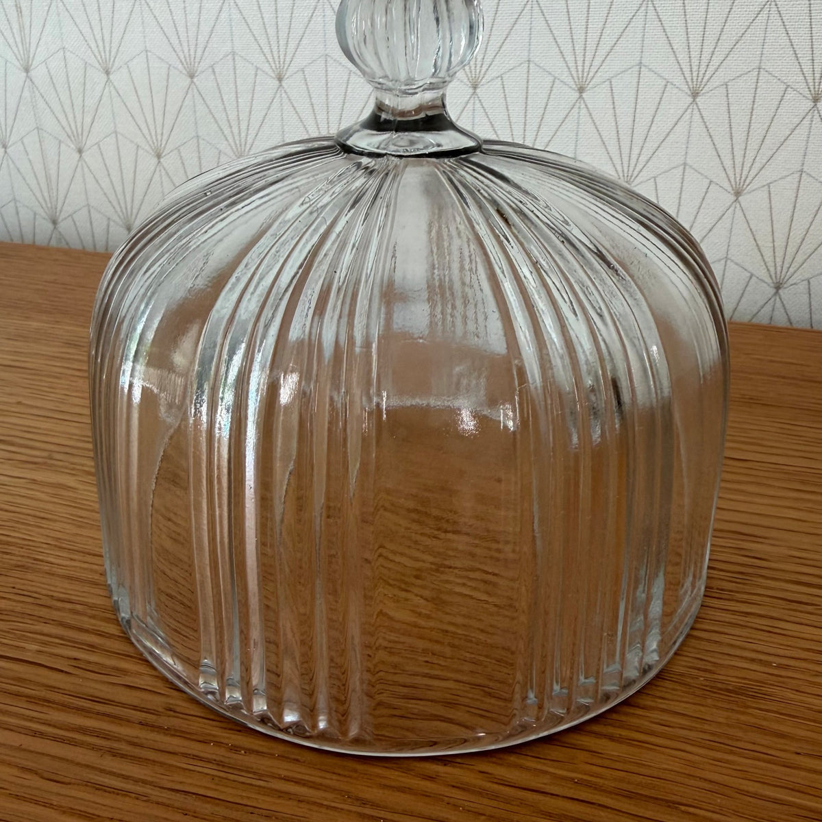 French Glass Cloche Dome Bell Cheese Cover Display Vintage 04092629