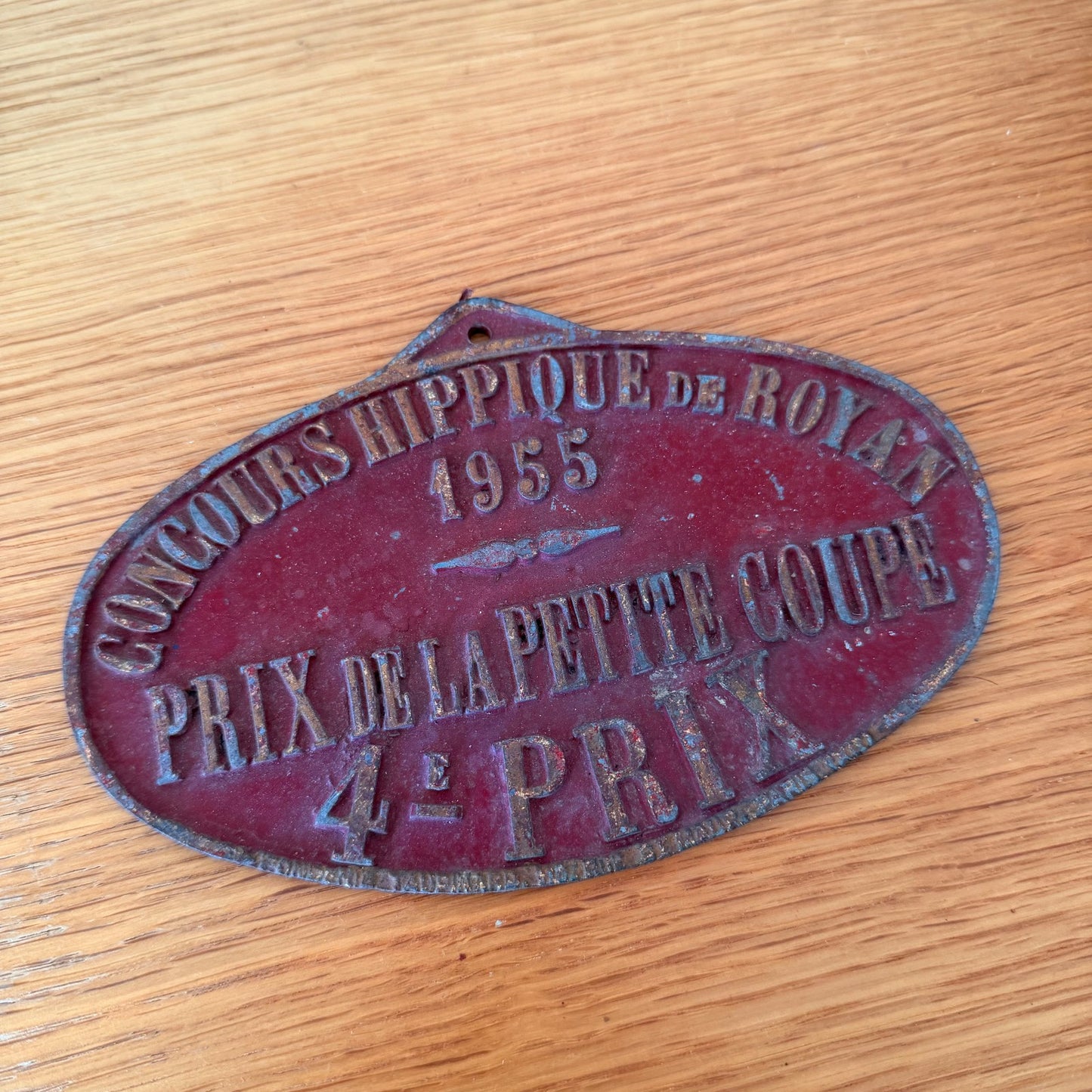 French Vintage Horse Racing Trophy Plaque 1955 Concours Hippique 08022611 Fleamarketfrance