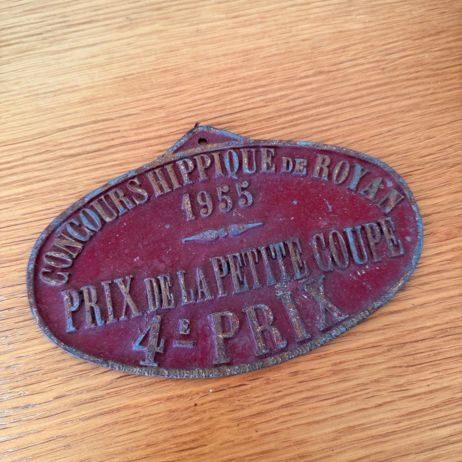 French Vintage Horse Racing Trophy Plaque 1955 Concours Hippique 08022611 Fleamarketfrance