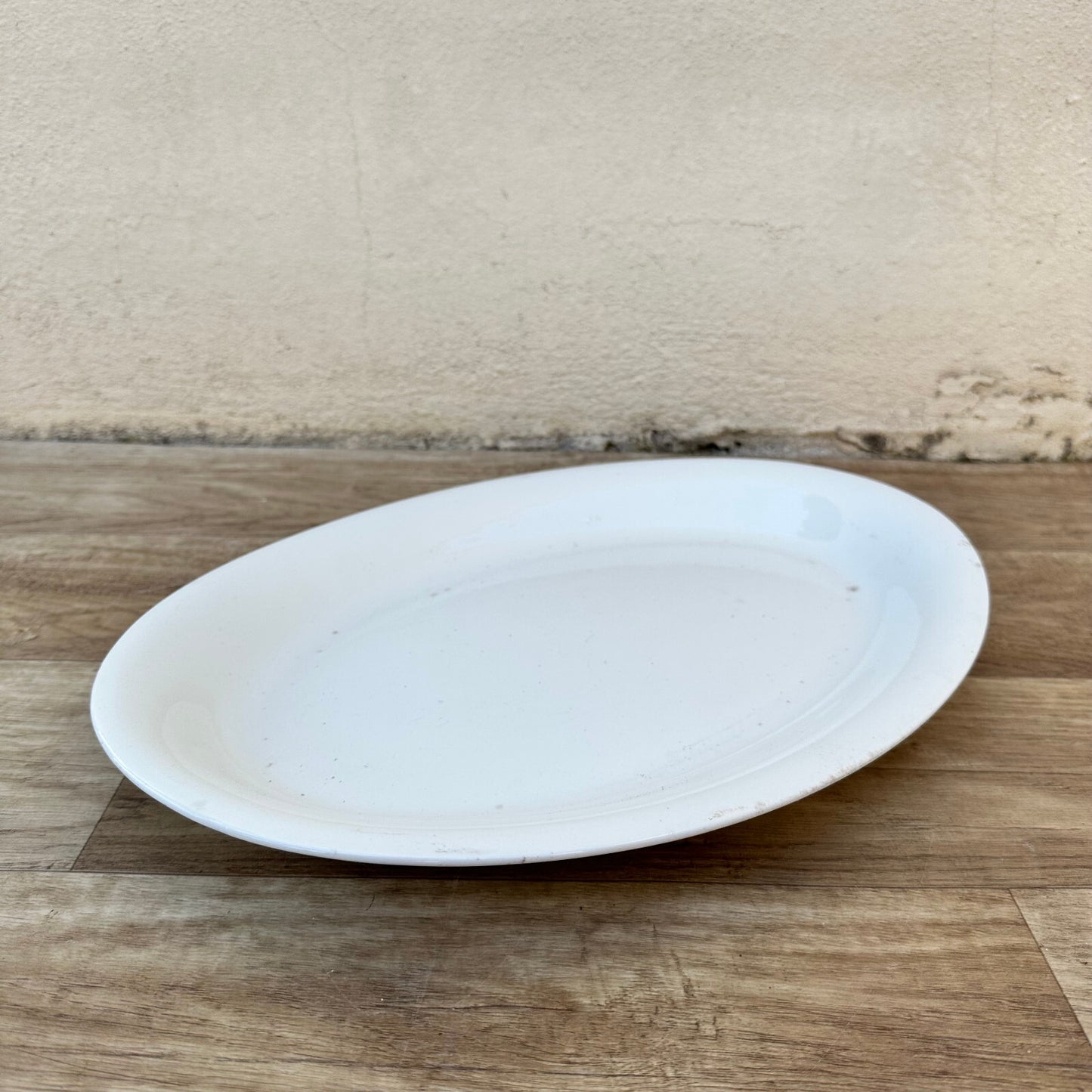 Vintage French Ironstone Platter White Oval Serving Dish 15" 1106236 Unbranded